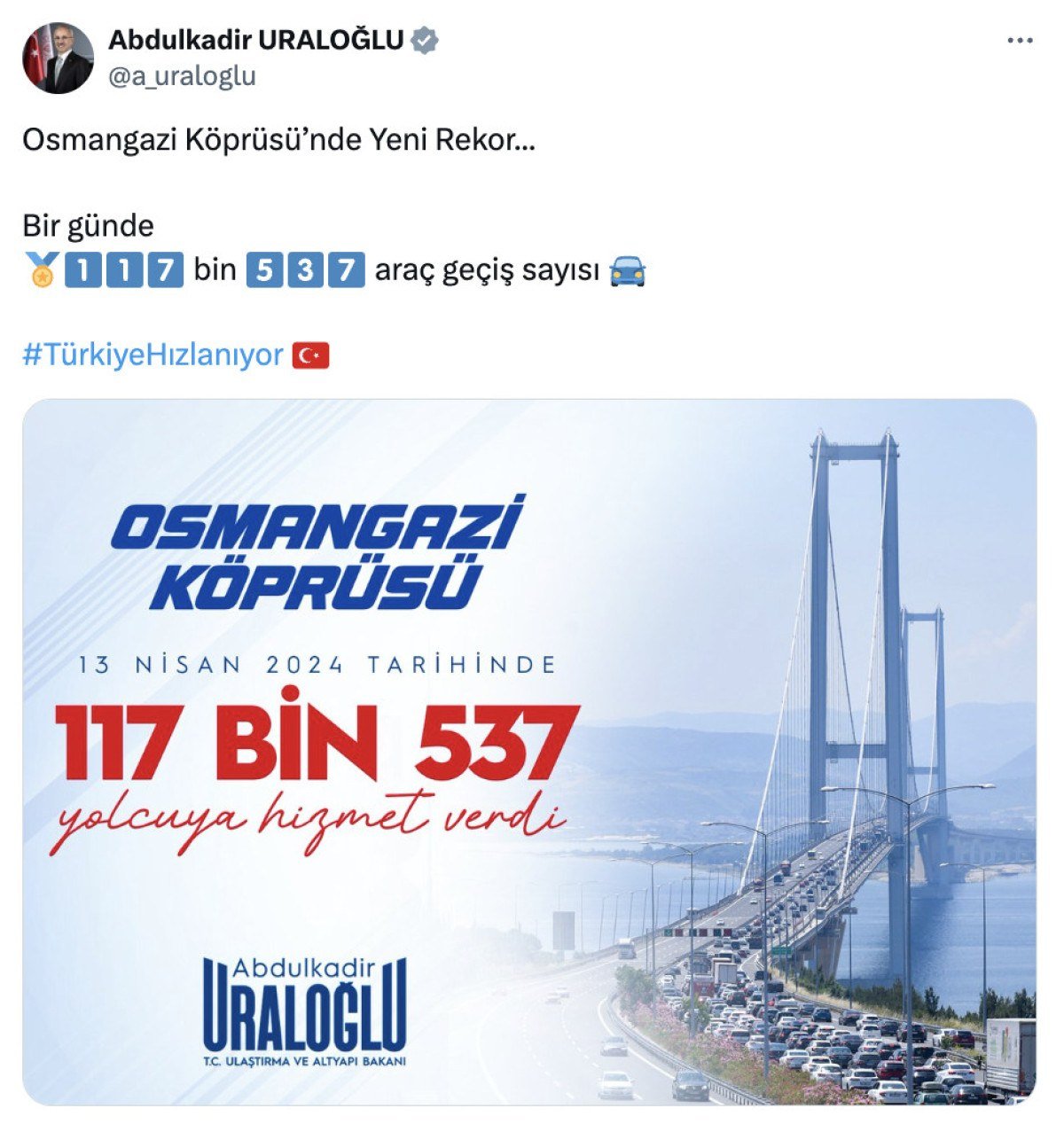 1713101137 995 Bir gunde 117 bin 537 arac gecti