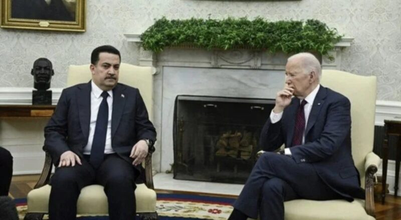 1713212356 Irak Basbakani konustu Joe Biden saatiyle oynadi